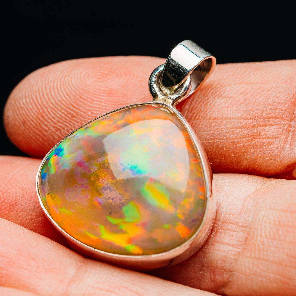 17.5ct Ethiopian Opal Pendant 1 1/4" (.925 Sterling Silver)