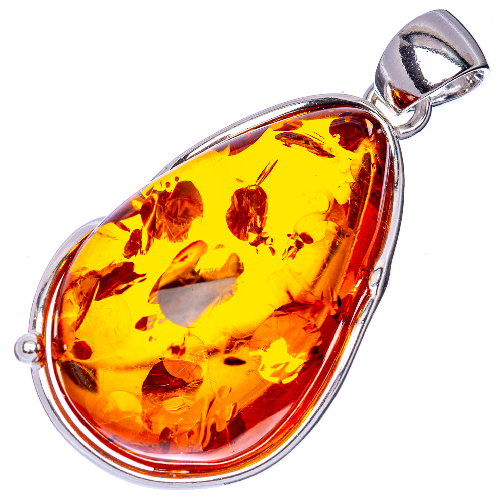 Ana Silver Co Baltic Amber Pendant 1 7/8" (925 Sterlnig Silver)