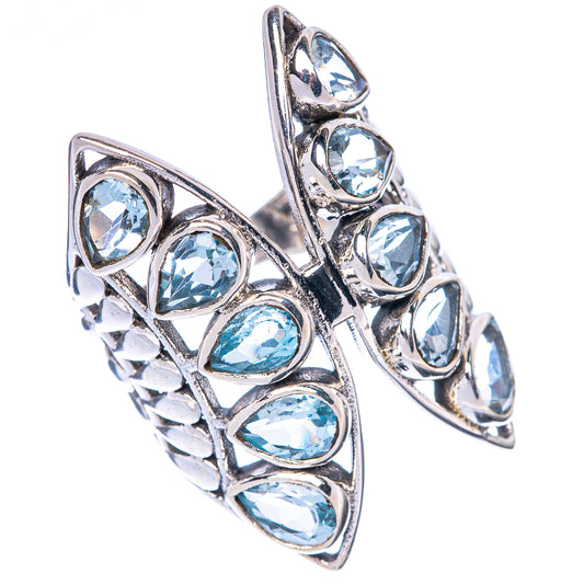 Large Blue Topaz Ring Size 7 (925 Sterling Silver) R1471