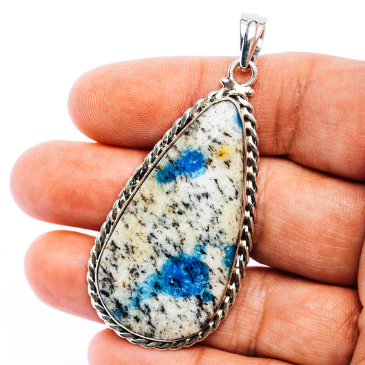 K2 Blue Azurite Pendant 2 5/8" (.925 Sterling Silver)
