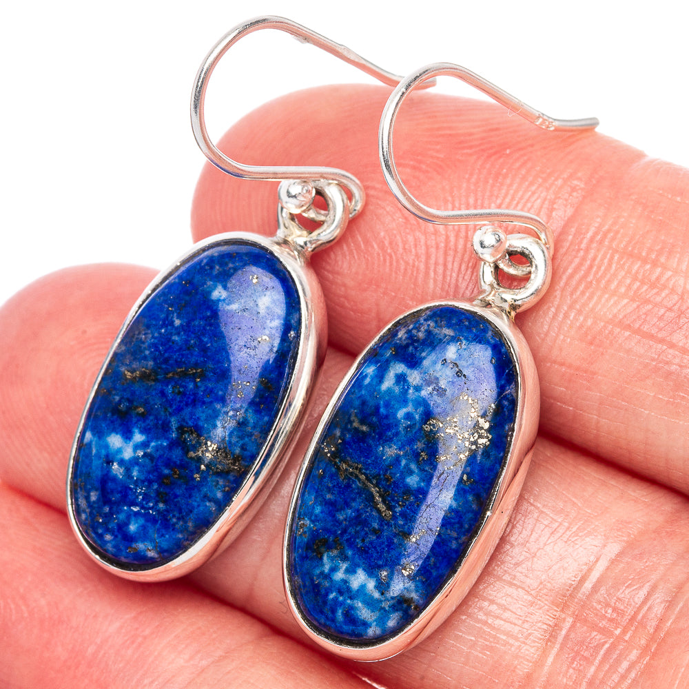 Lapis Lazuli 925 Sterling Silver Earrings 1 3/8" Ana Co E1139