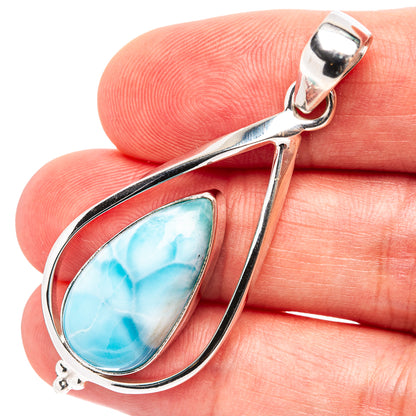 Premium Larimar Pendant 2 1/8" (.925 Sterling Silver)