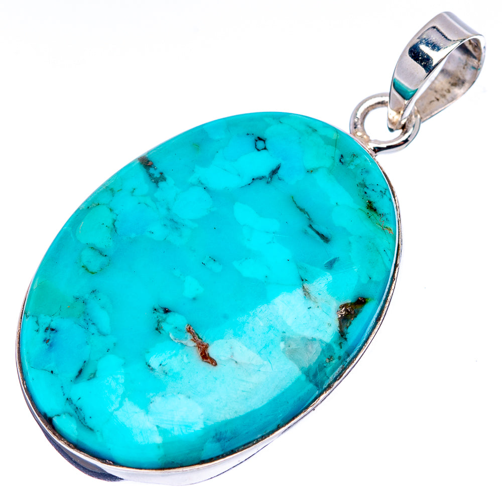 Premium Arizona Turquoise Pendant 1 5/8" (.925 Sterling Silver)