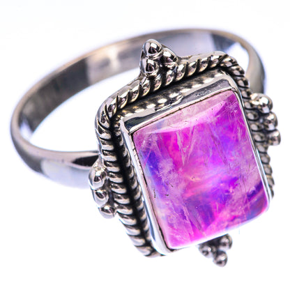 Pink Moonstone Ring Size 8.75 (925 Sterling Silver) R140492