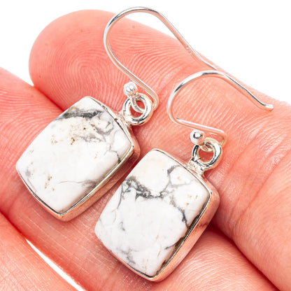 Howlite Earrings 1 1/4" (925 Sterling Silver) E1783