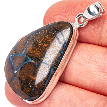 Rare Boulder Opal Pendant 1 5/8" (925 Sterling Silver) P41373