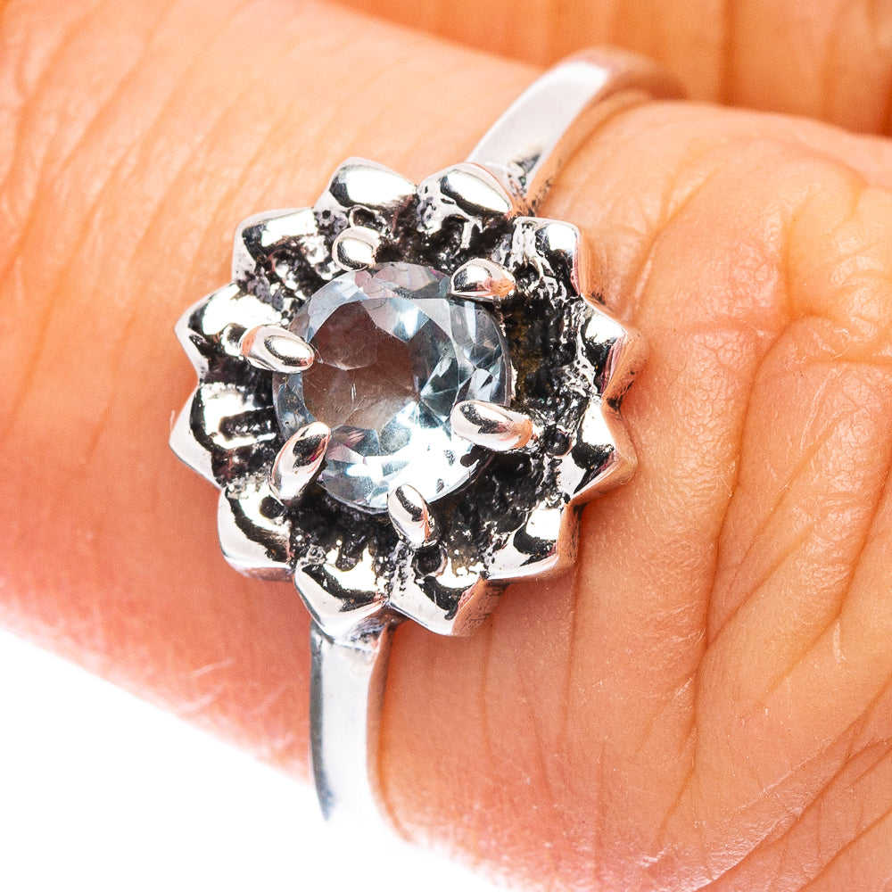 Dainty Blue Topaz Ring Size 6 (.925 Sterling Silver)