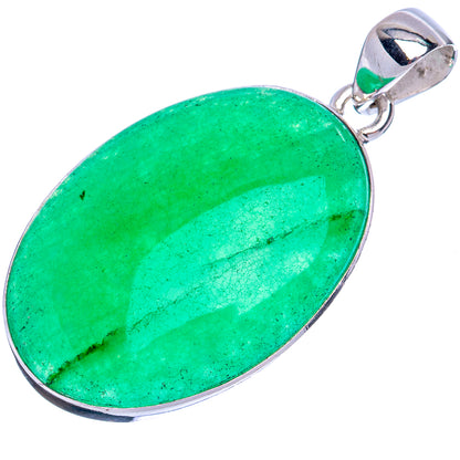 Green Onyx Pendant 1 5/8" (925 Sterling Silver) P42145