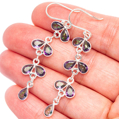 Mystic Topaz Earrings 2 1/4" (925 Sterling Silver) E433447