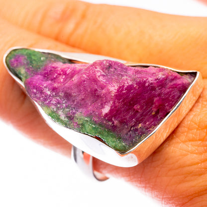 Large Raw Ruby Zoisite Ring Size 9.5 (925 Sterling Silver) R141212