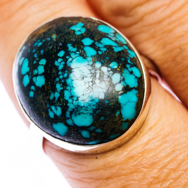 Tibetan Turquoise Ring Size 9.5 (.925 Sterling Silver)