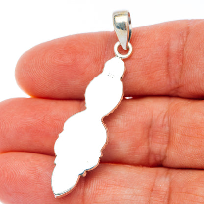 Sterling silver larimar pendant back, polished flat pendant with hanging loop