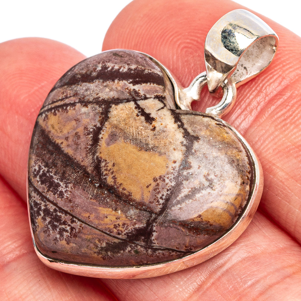 Sonora Dendritic Heart Pendant 1 1/4" (925 Sterling Silver) P43326