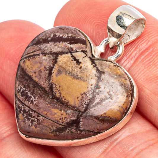 Sonora Dendritic Heart Pendant 1 1/4" (925 Sterling Silver) P43326