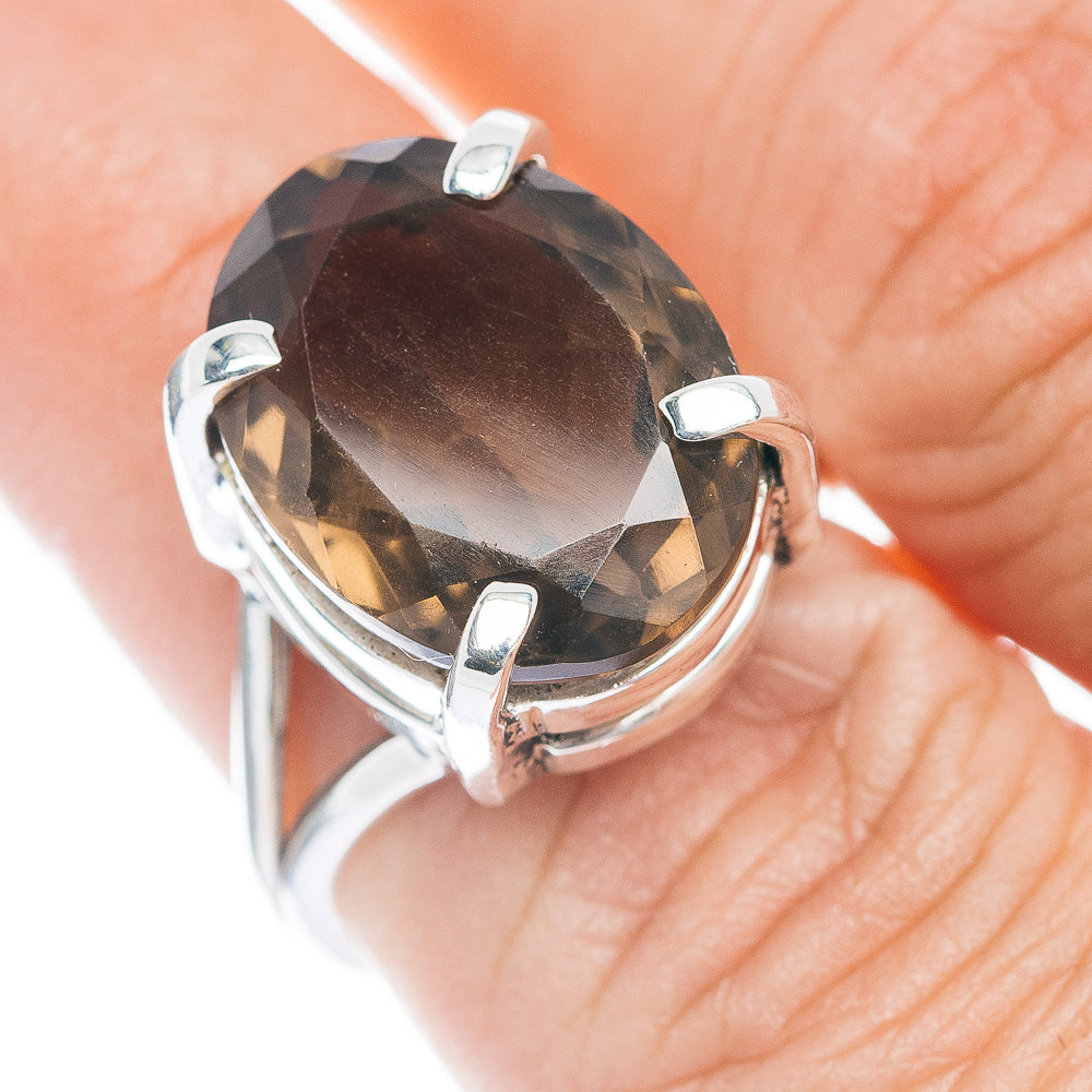 Premium Smoky Quartz Ring Size 7 (.925 Sterling Silver)