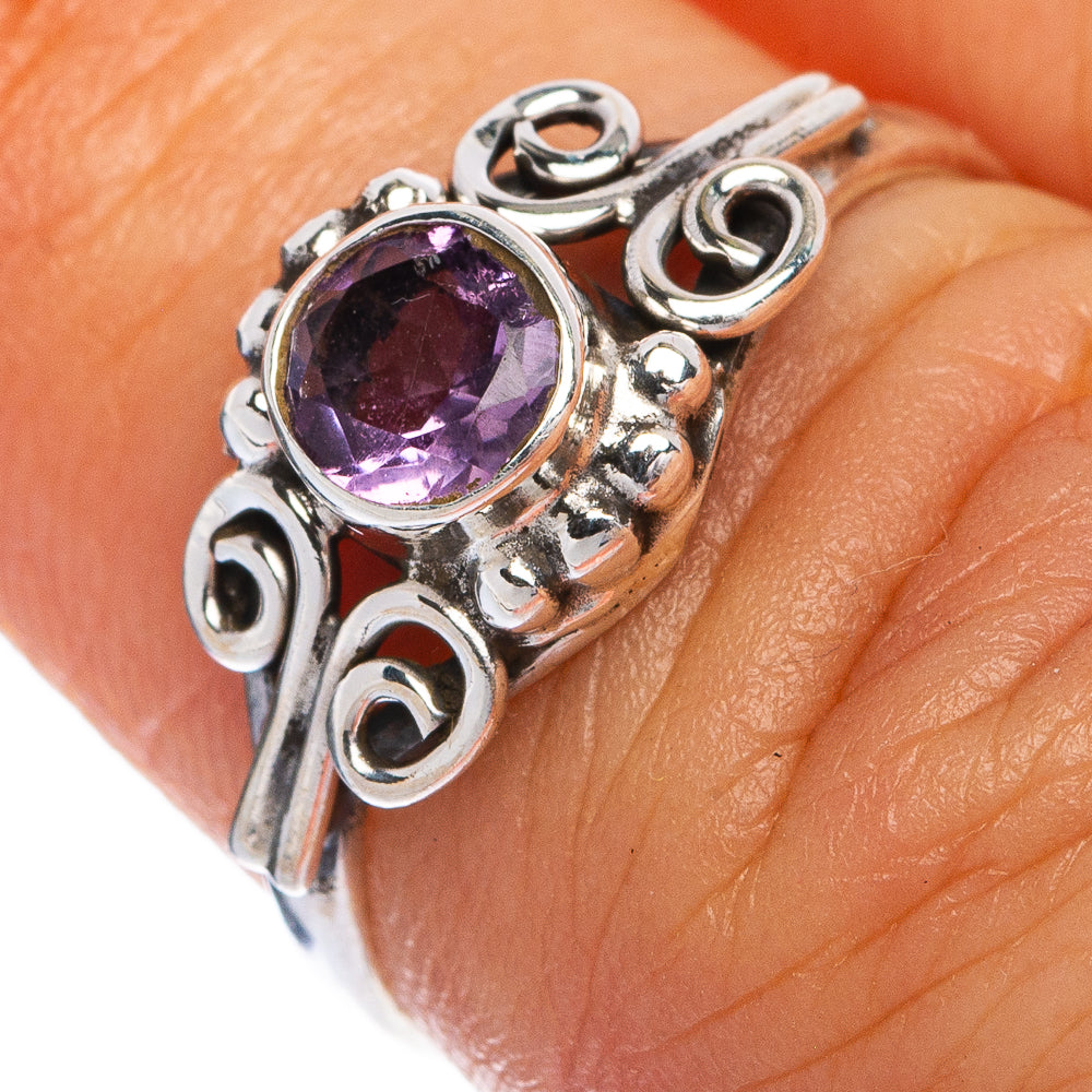 Faceted Amethyst Dainty Ring Size 5.75 (925 Sterling Silver) R145514