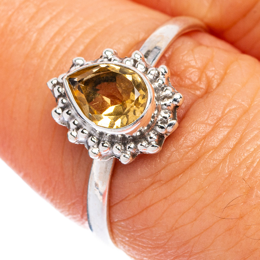 Faceted Citrine Dainty Ring Size 8 (925 Sterling Silver) R145385