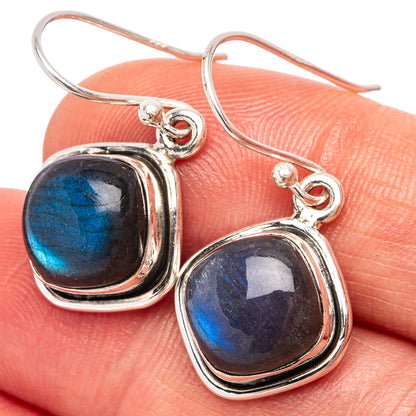 Labradorite Earrings 1 1/8" (.925 Sterling Silver)