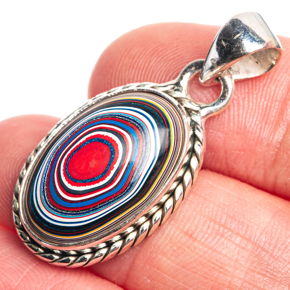 Fordite Pendant 1 1/4" (925 Sterling Silver) P39714