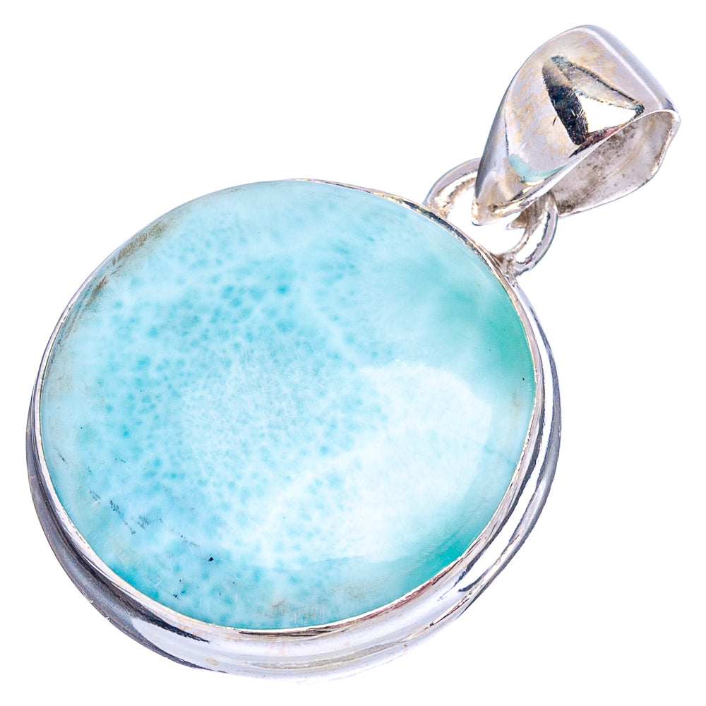 Rare Larimar Pendant 1 1/4" (.925 Sterling Silver)
