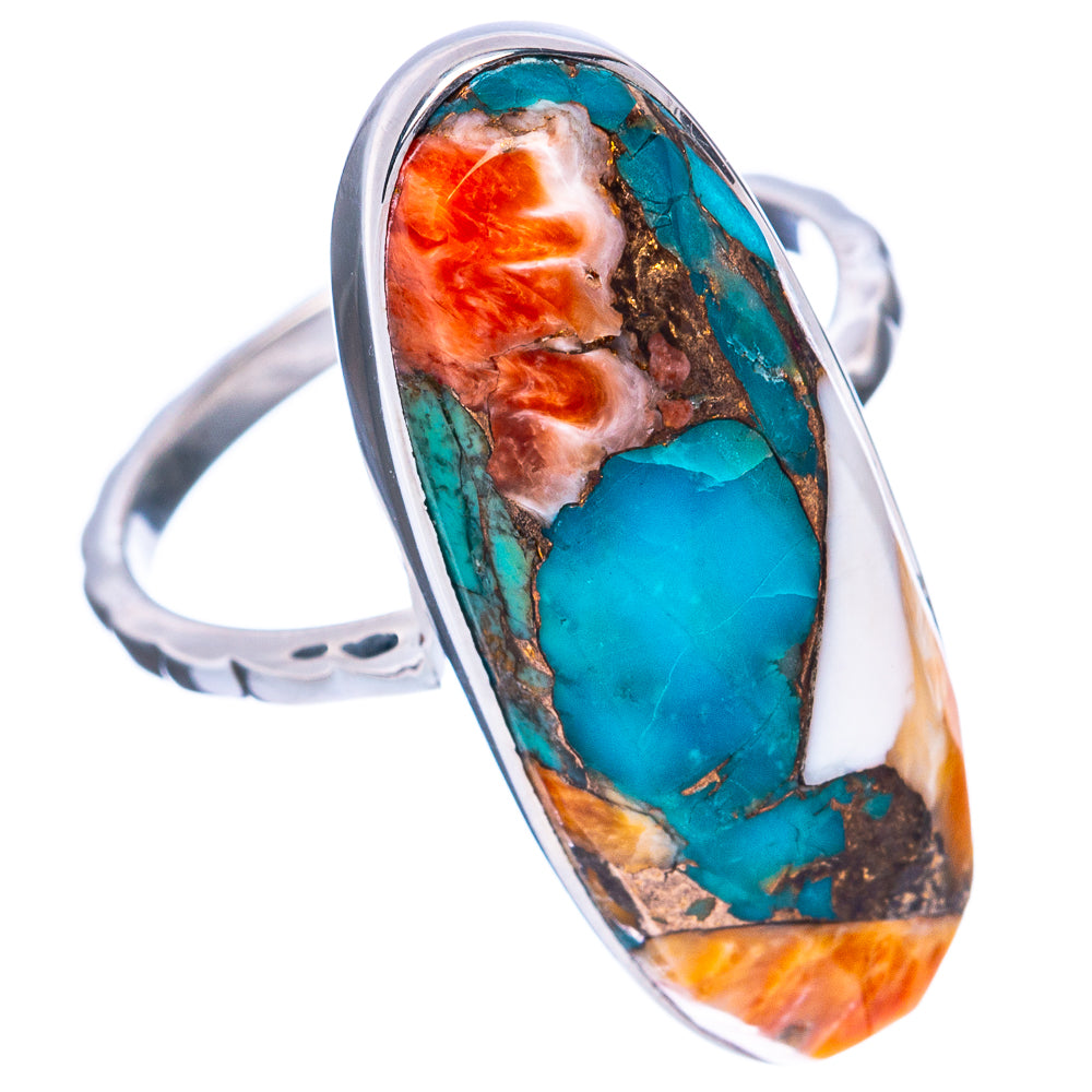Premium Spiny Oyster Turquoise Ring Size 8 (925 Sterling Silver) R2626