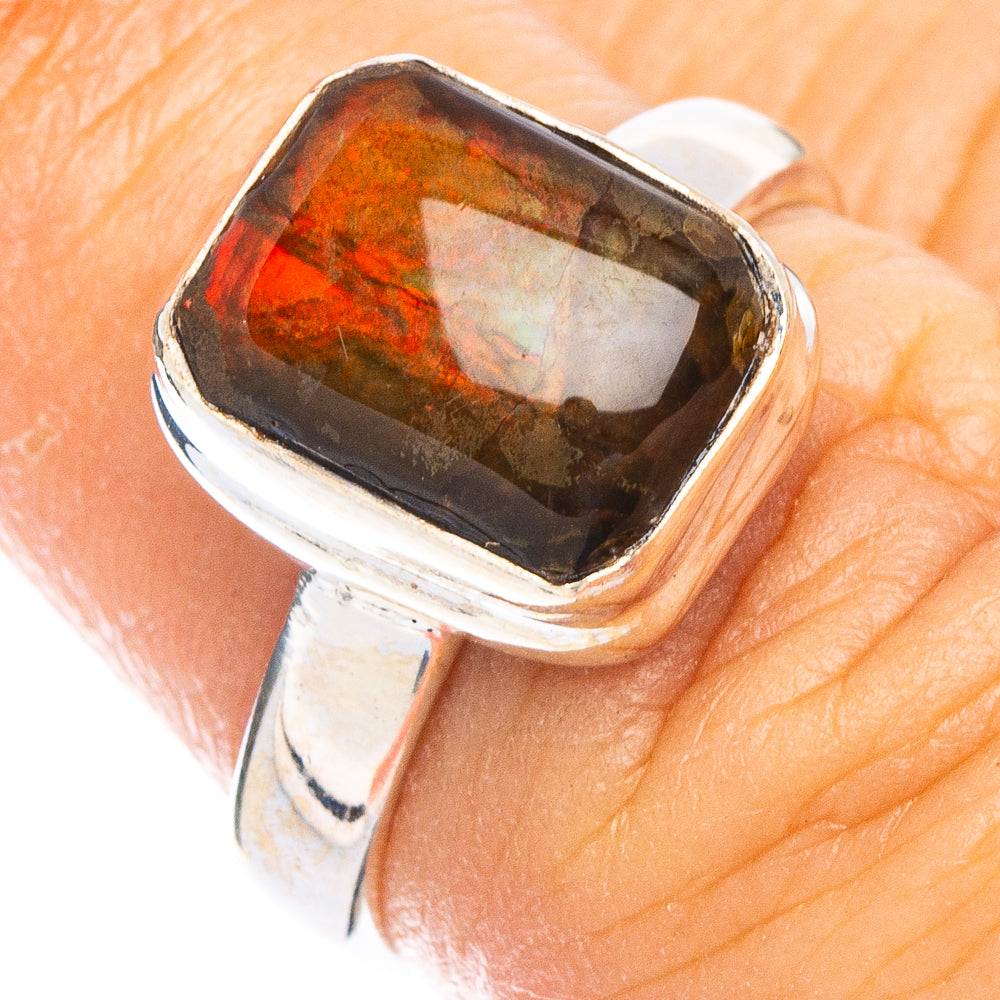 Rare Ammolite Ring Size 6.25 (925 Sterling Silver) R6701