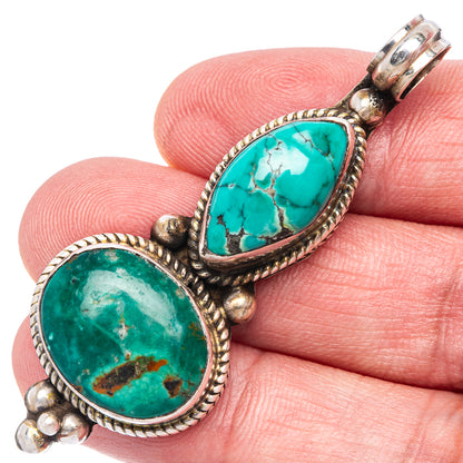 Vintage Native Style Arizona Turquoise 2 1/4" (925 Sterling Silver) P40019