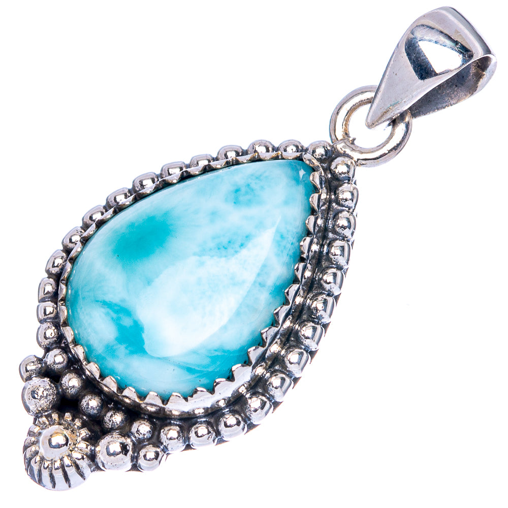 Larimar Pendant 1 3/8" (925 Sterling Silver) P42059