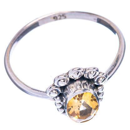 Faceted Citrine Dainty Ring Size 6.5 (925 Sterling Silver) R1083