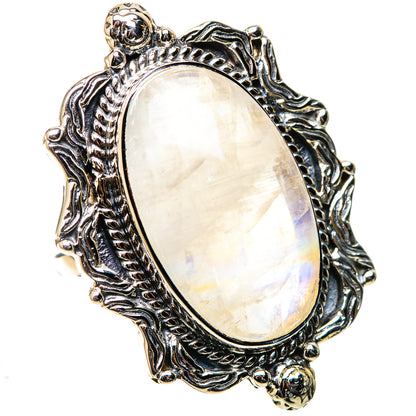 Signature Large Rainbow Moonstone Ring Size 8.25 (925 Sterling Silver) RING138134