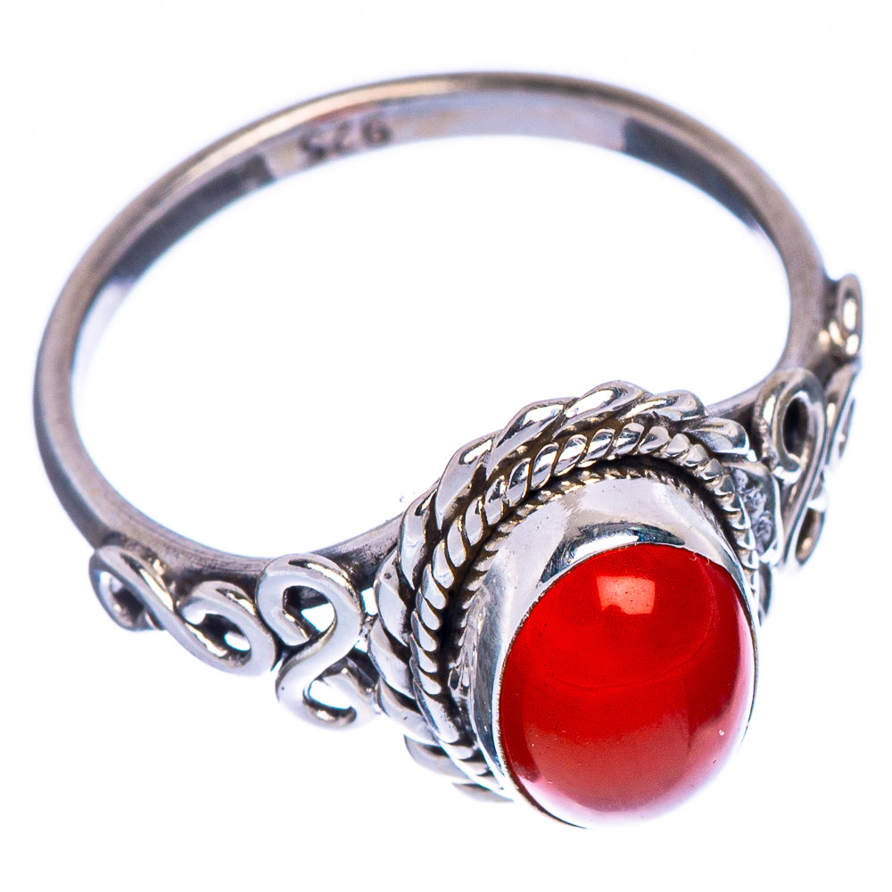 Carnelian Dainty Ring Size 4.75 (925 Sterling Silver) R147199
