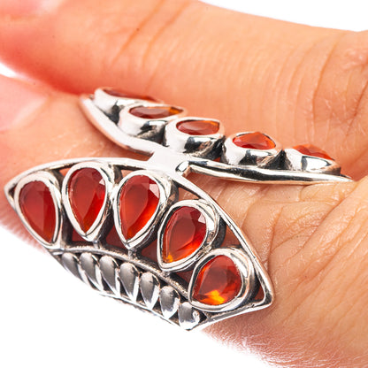 Large Carnelian 925 Sterling Silver Ring Size 4