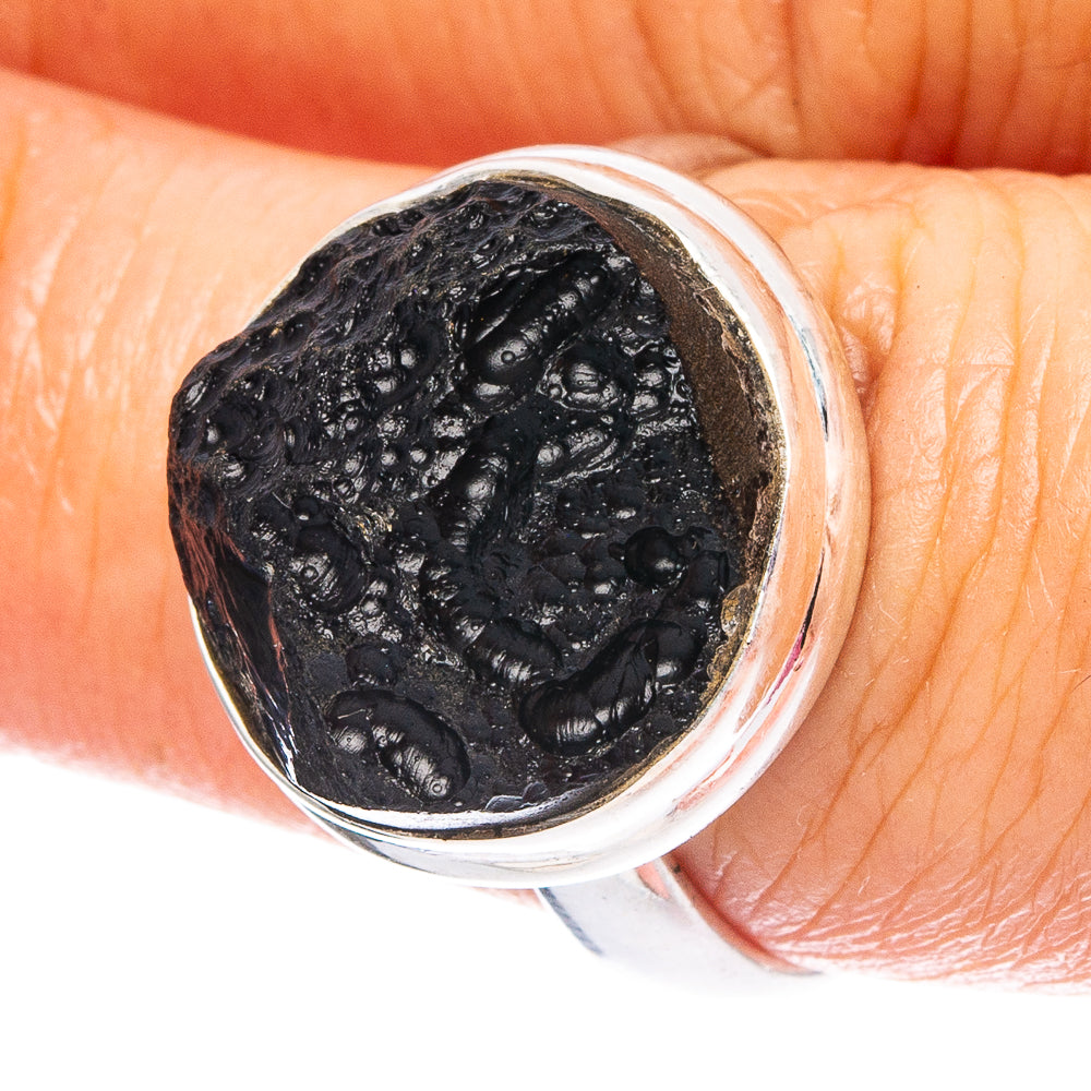 Tektite 925 Sterling Silver Ring Size 8 (925 Sterling Silver) R6296