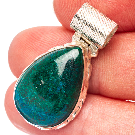 Chrysocolla Pendant 1 1/4" (.925 Sterling Silver)