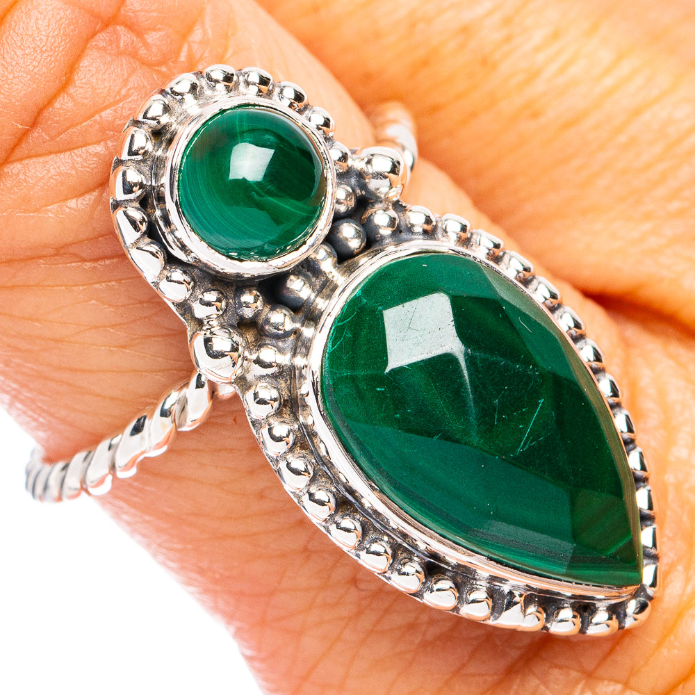 Premium Malachite Ring Size 8 (925 Sterling Silver) R8155