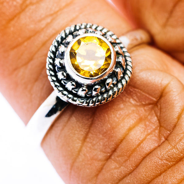 Citrine Filigree Ring Size 6.75 (.925 Sterling Silver)