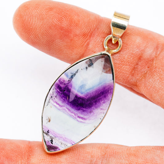 Premium Fluorite Pendant 1 7/8" (.925 Sterling Silver)