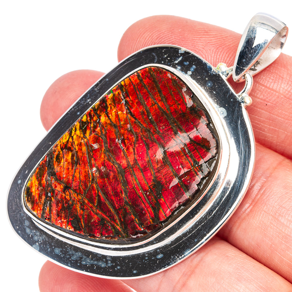 Huge Ammolite 2 3/8" Pendant (925 Sterling Silver) P40008