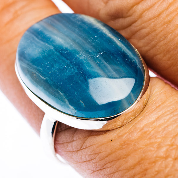 Rare Aquatine Lemurian Calcite Ring Size 9.5 (.925 Sterling Silver)