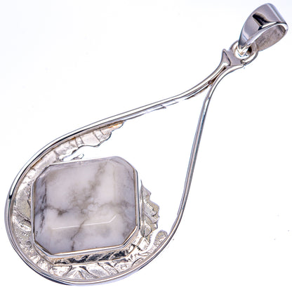 Asc Premium Howlite Pendant 2" (925 Sterling Silver) P42282