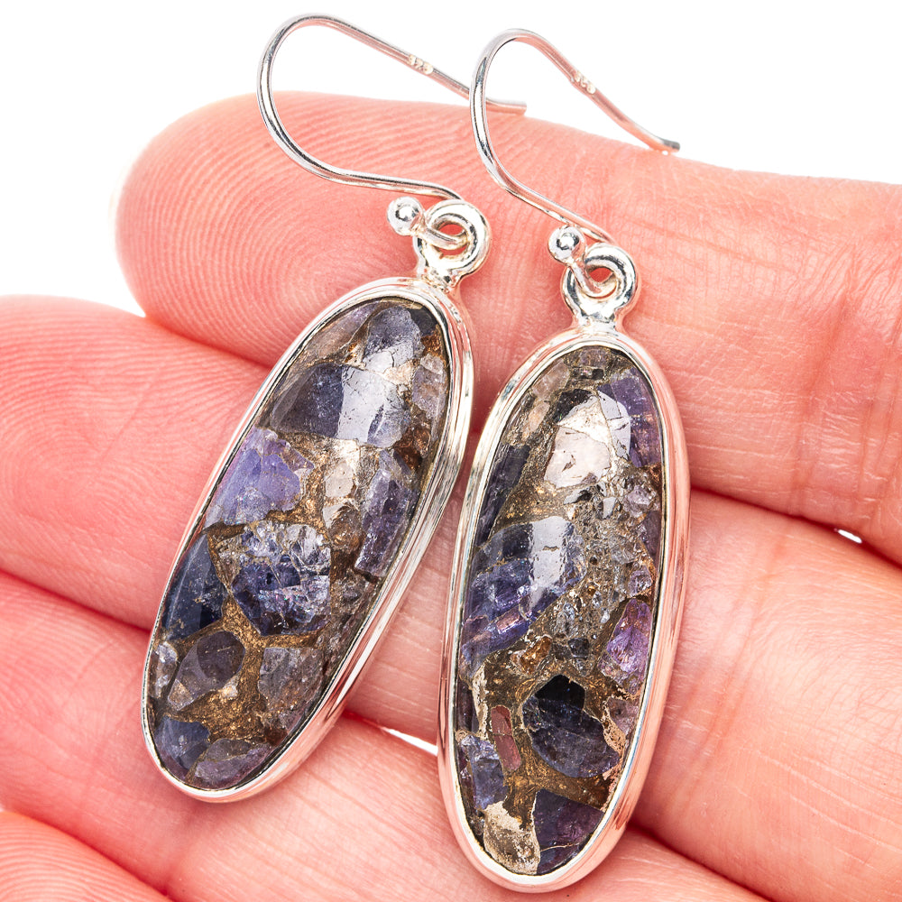 Copper Tanzanite Earrings 1 3/4" (925 Sterling Silver) E433095