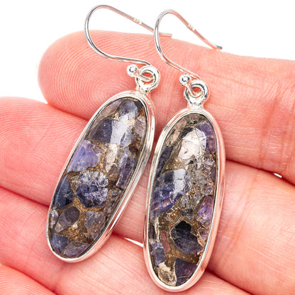Copper Tanzanite Earrings 1 3/4" (925 Sterling Silver) E433095