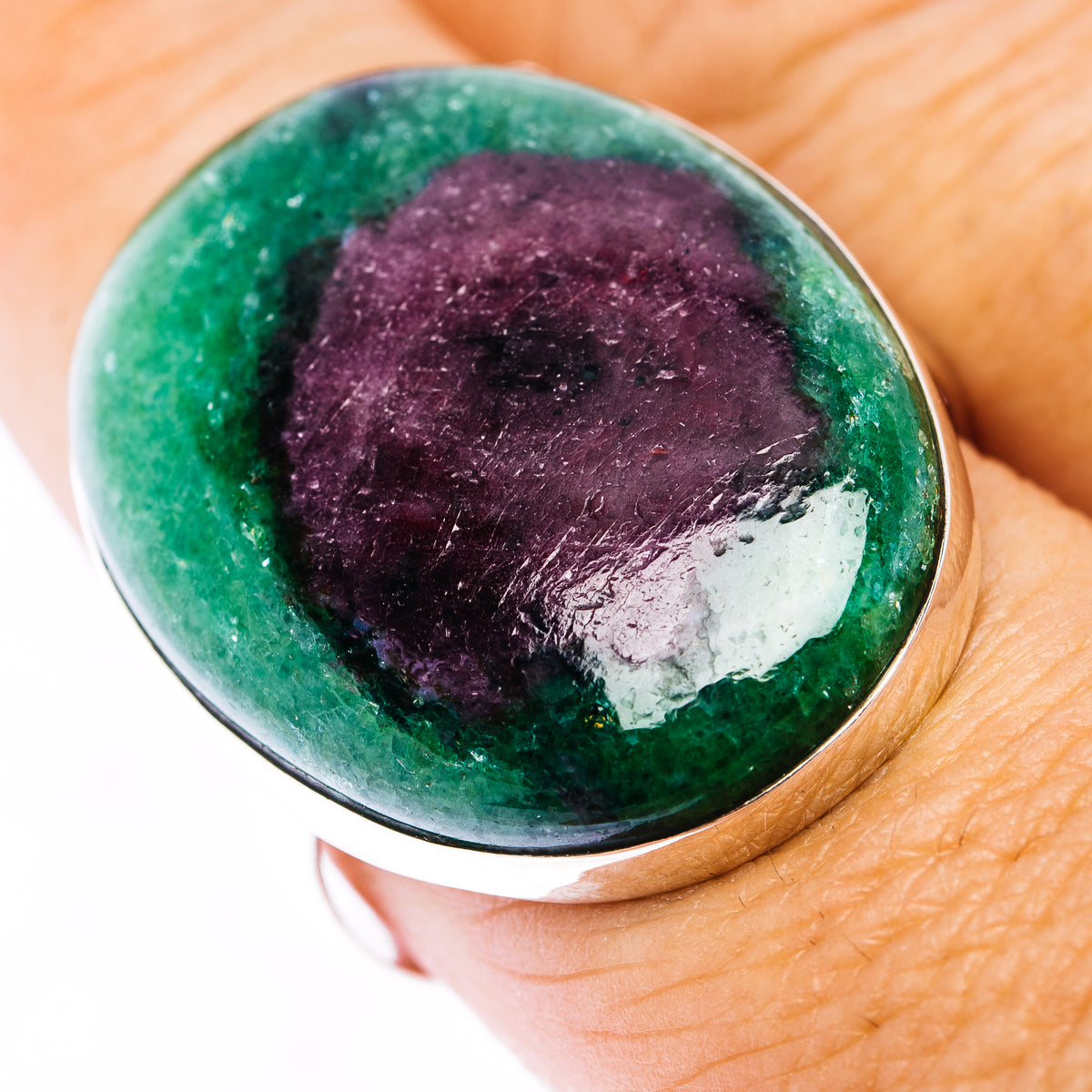 Fire Ruby Zoisite Ring Size 9.5 (.925 Sterling Silver)
