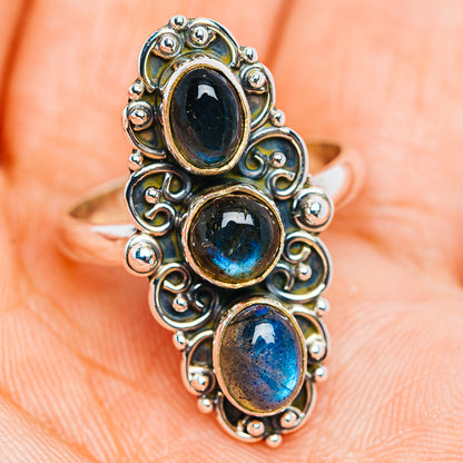 Labradorite Boho Ring Size 7.75 (.925 Sterling Silver)