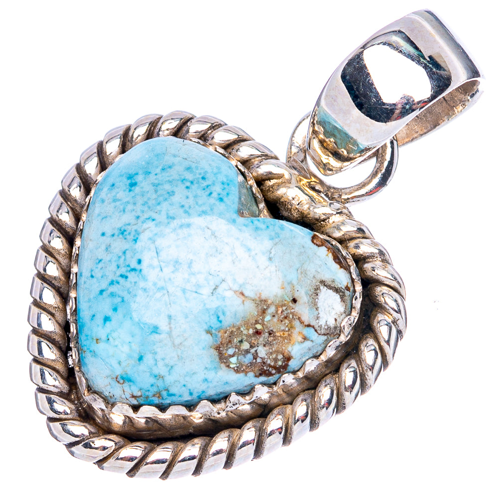 Rare Golden Hills Turquoise Heart Pendant 1 1/8