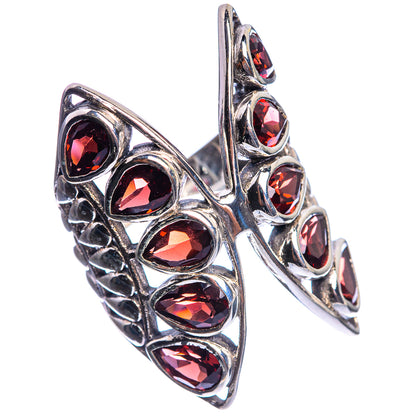 Large Garnet 925 Sterling Silver Ring Size 6.5