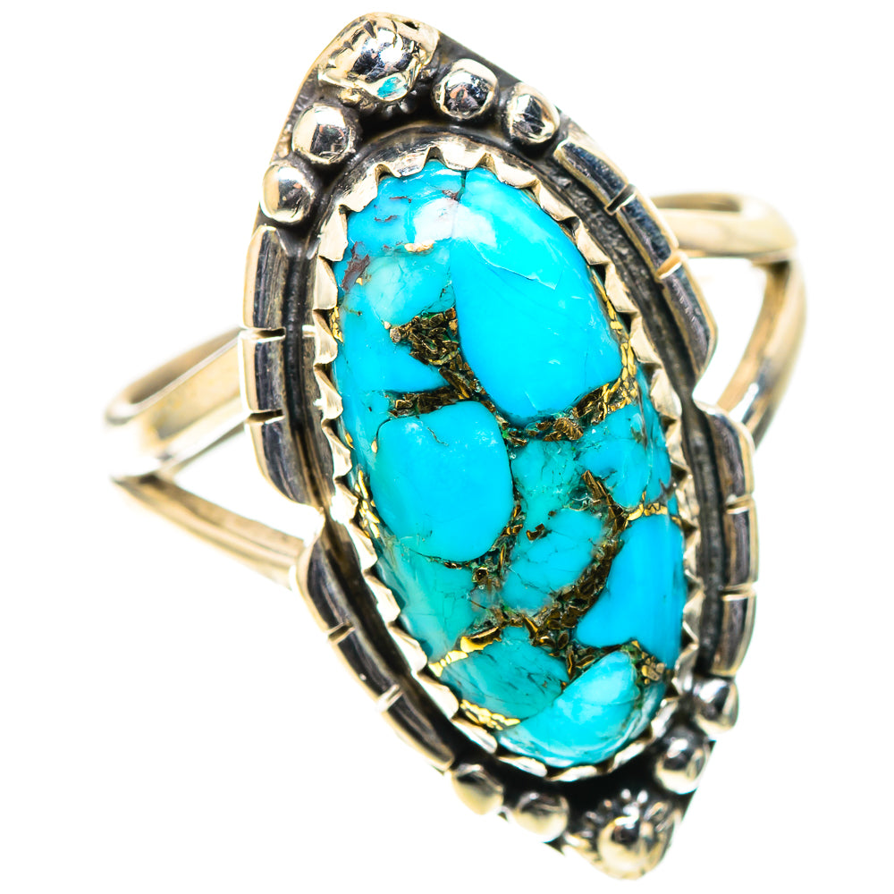 Blue Copper Composite Turquoise Ring Size 8.25 (925 Sterling Silver) RING138555