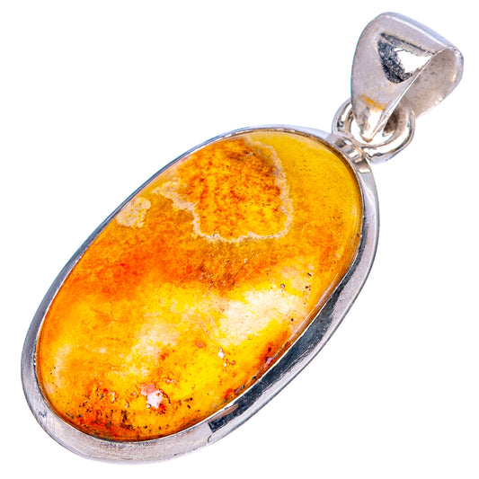 Bumble Bee Jasper Pendant 1 3/8" (925 Sterling Silver) P43425