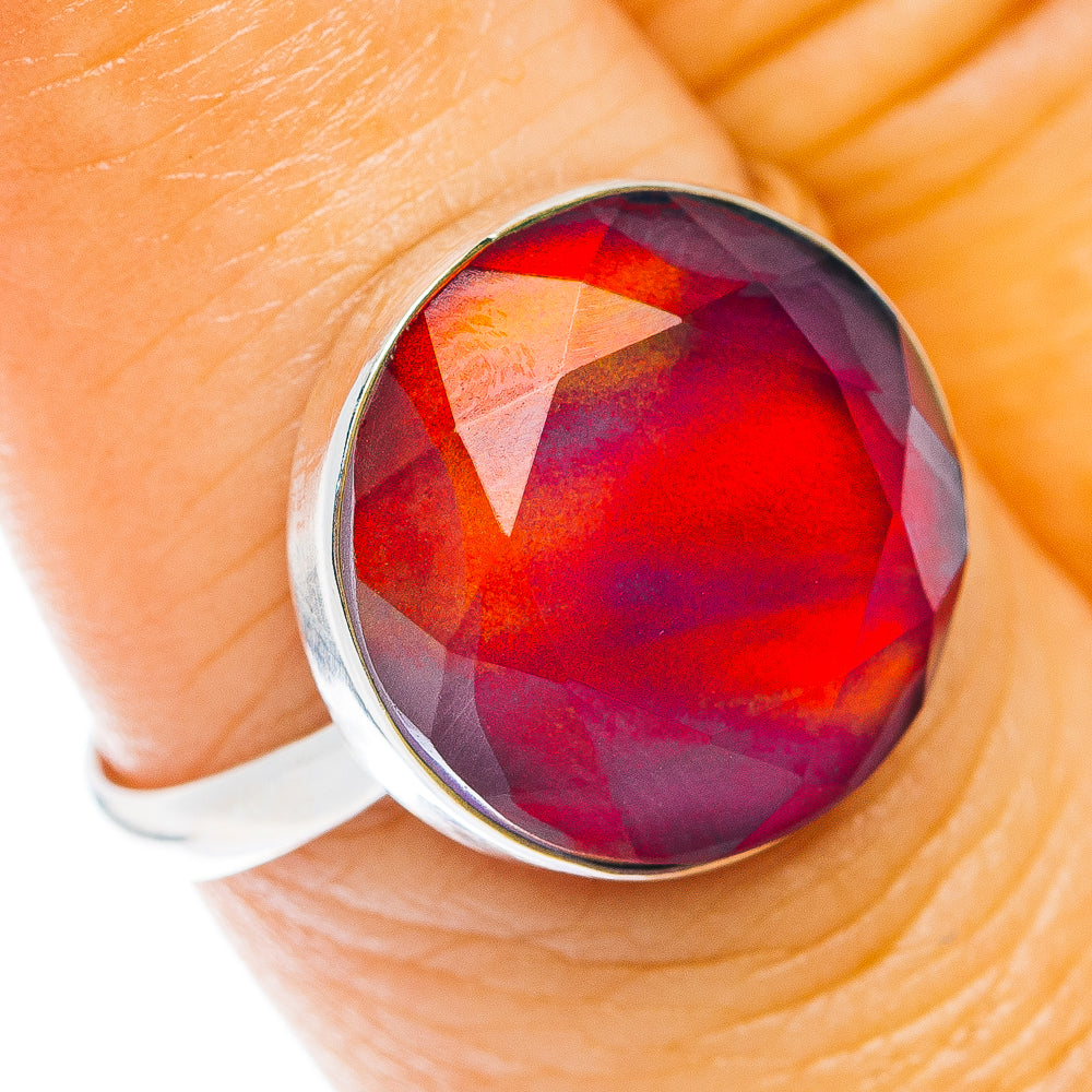 Aurora Opal Ring Size 8 (.925 Sterling Silver)