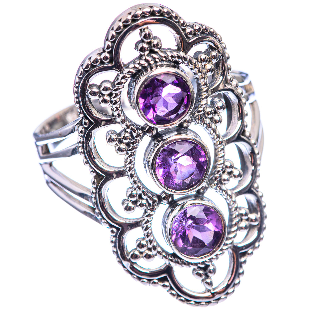 Faceted Amethyst Ring Size 9.75 (925 Sterling Silver) R141933